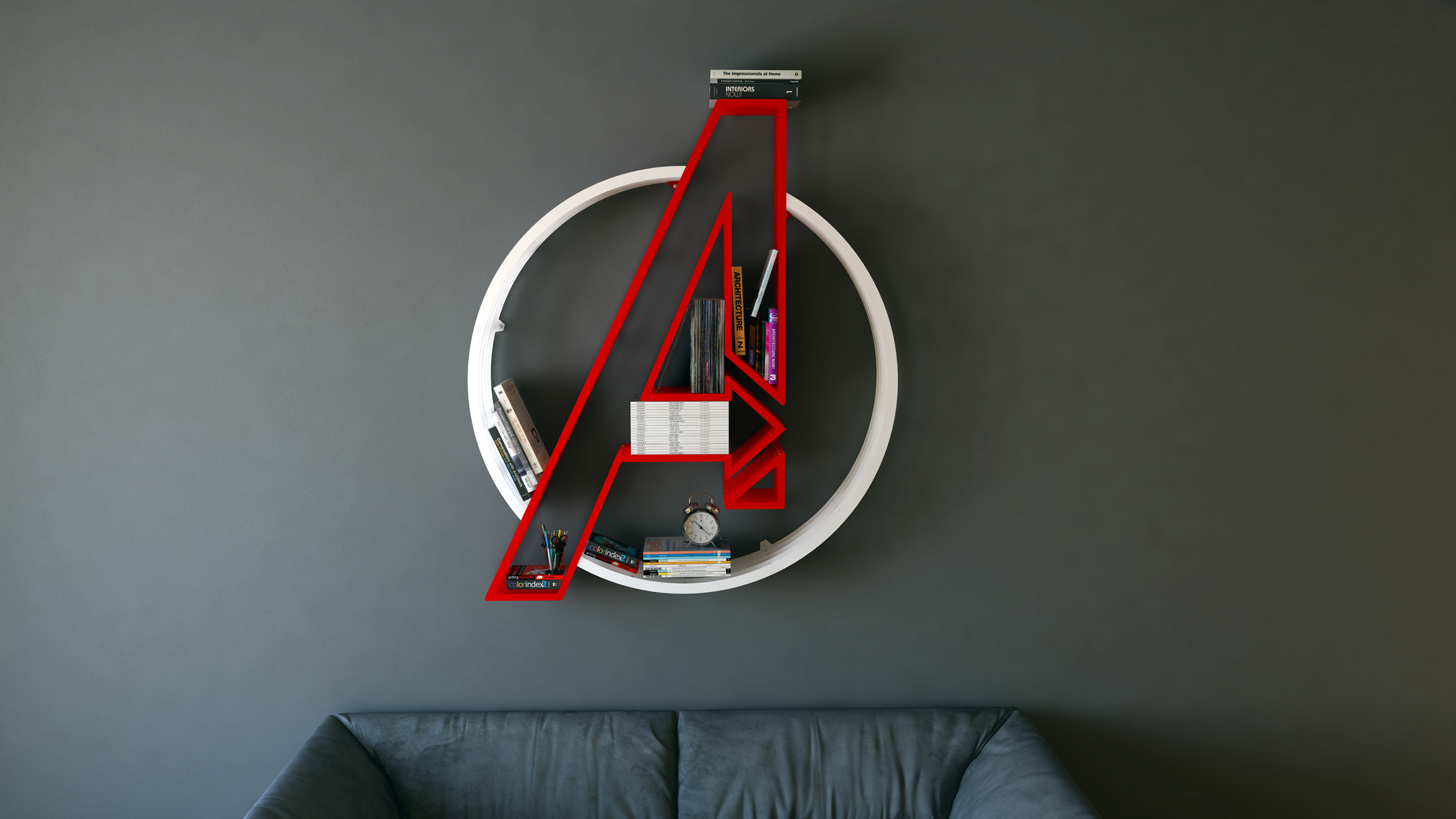 The Avengers，decorate，bookshelf，