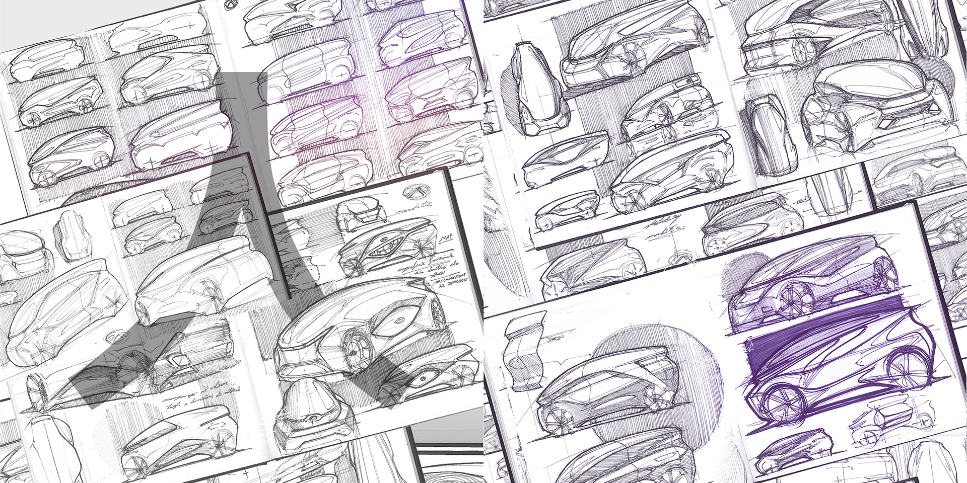 draft，Typesetting，Automobile design，Hand drawn，motorcycle，