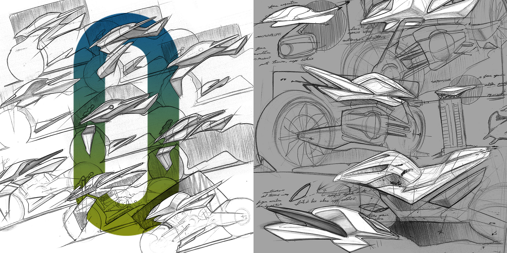 draft，Typesetting，Automobile design，Hand drawn，motorcycle，