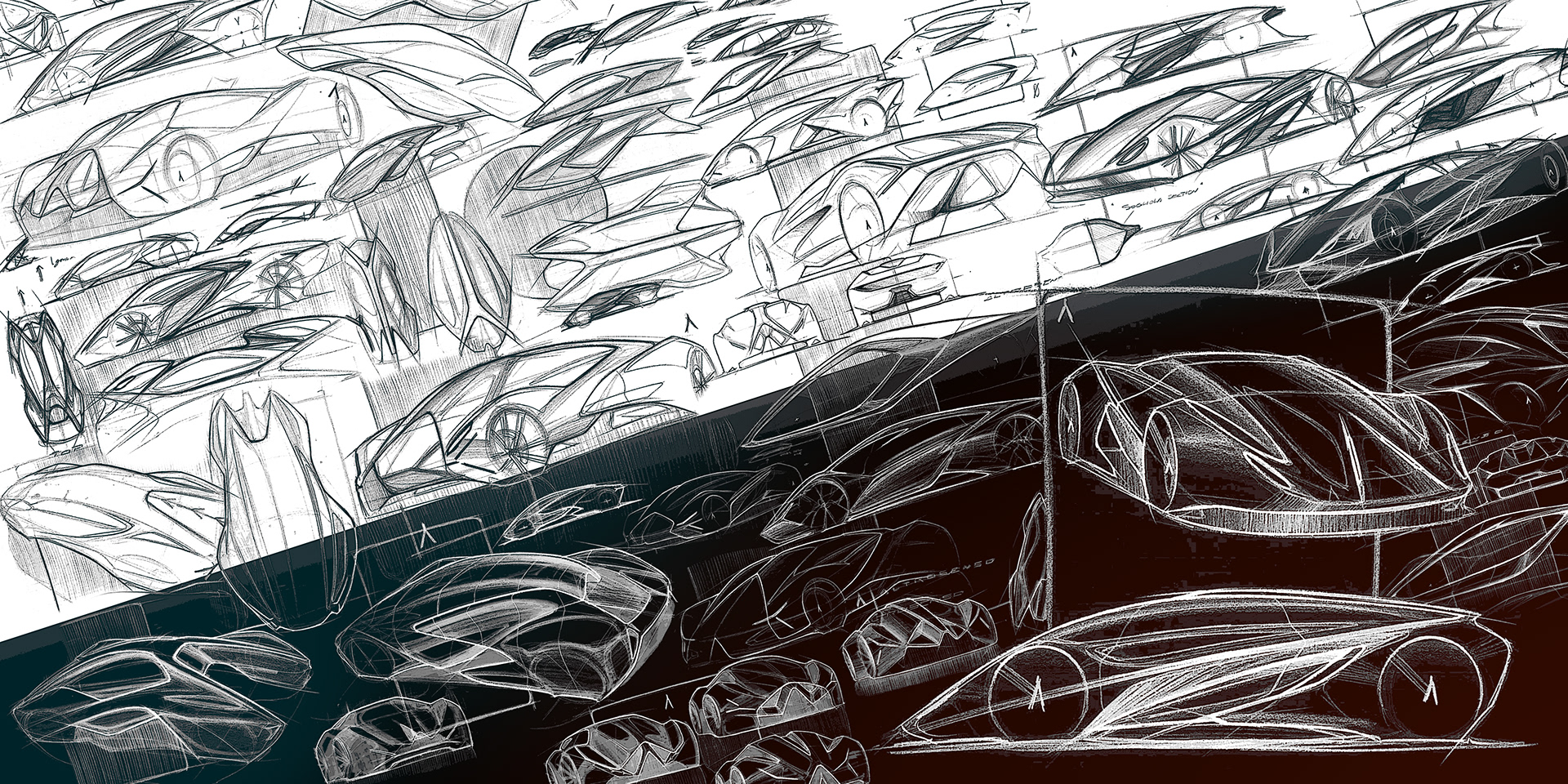 draft，Typesetting，Automobile design，Hand drawn，motorcycle，