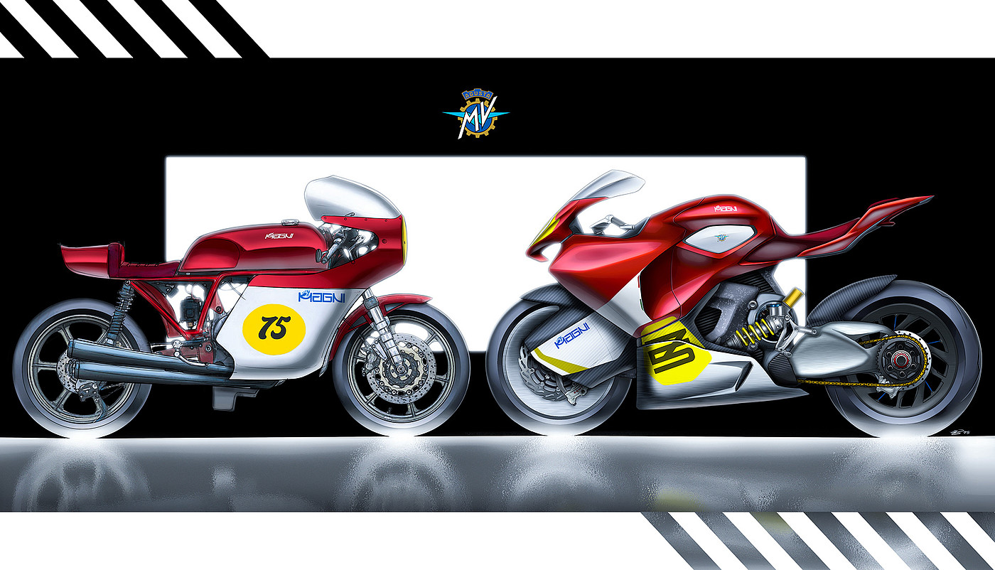 AGUSTA Atelier，摩托车，红色，