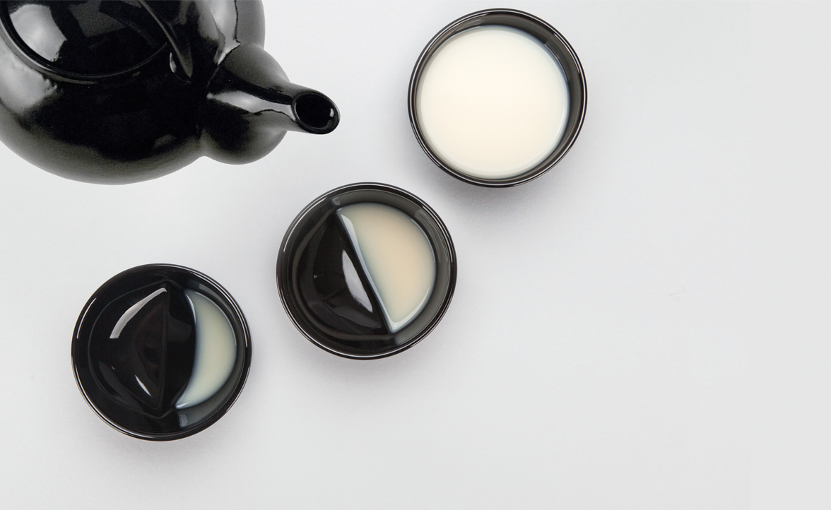 tea set，black，Moon bowl，