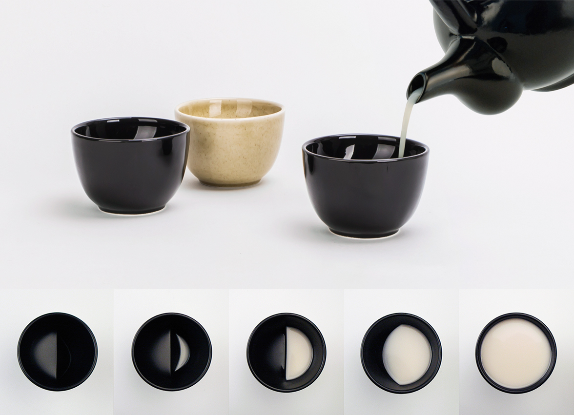 tea set，black，Moon bowl，