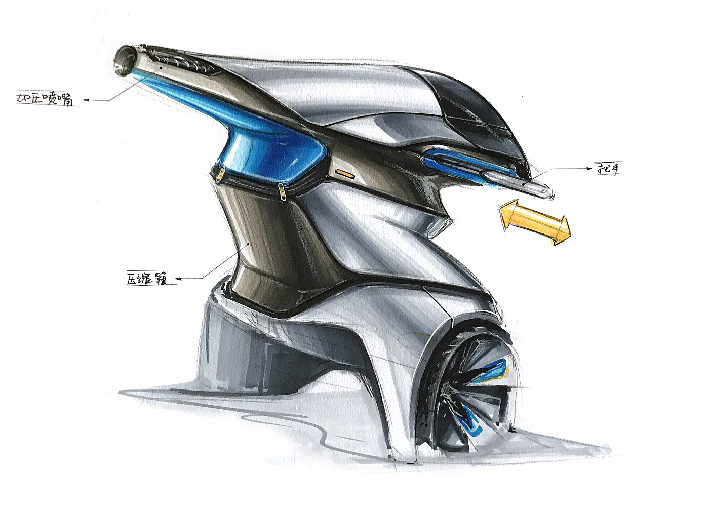 Hand drawn，industrial design，Postgraduate entrance examination，Hand drawn for postgraduate entrance examination，Electric vehicle，Hand drawn video，marker pen，Line，