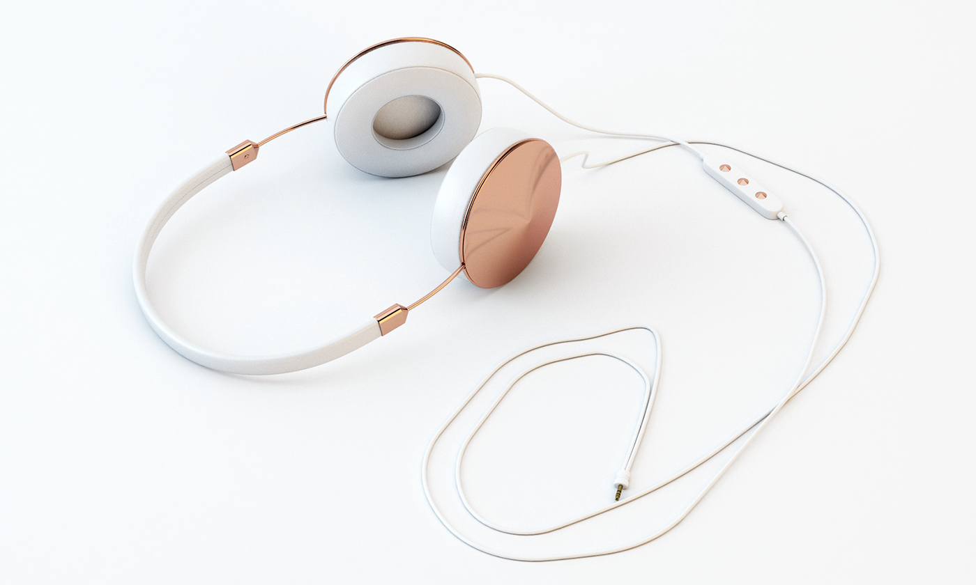 rose gold，headset，3d，