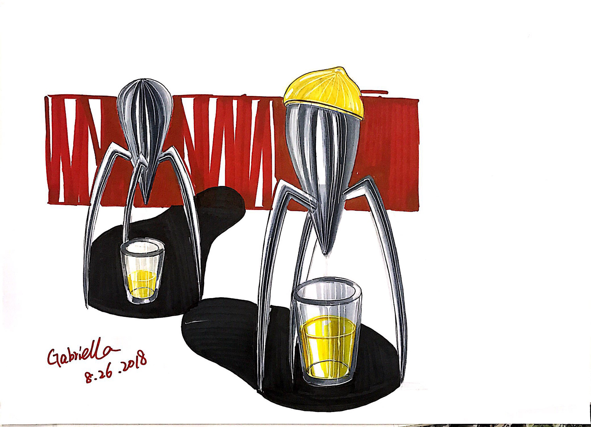 marker pen，Hand drawn，