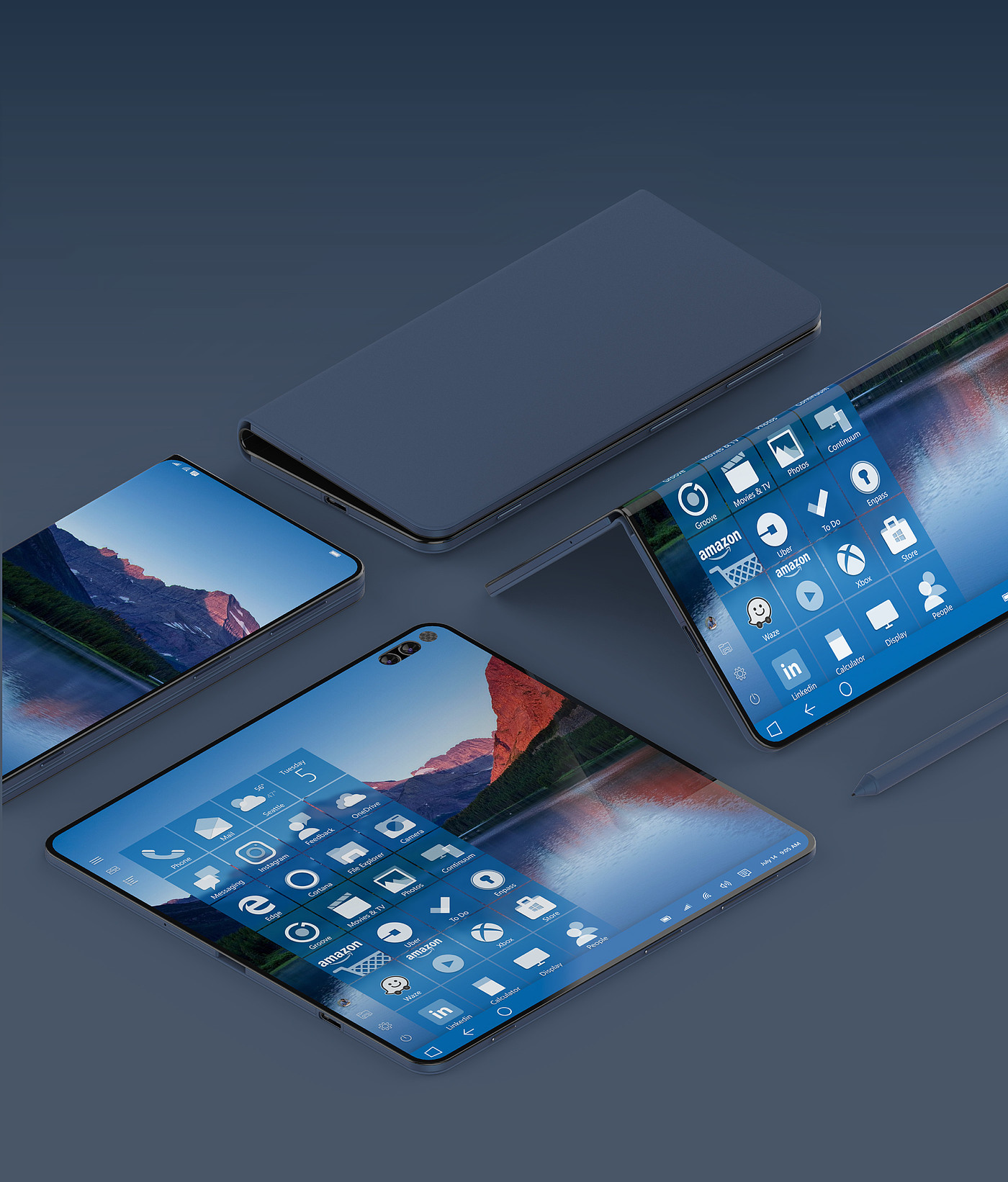 fold，surface，mobile phone，