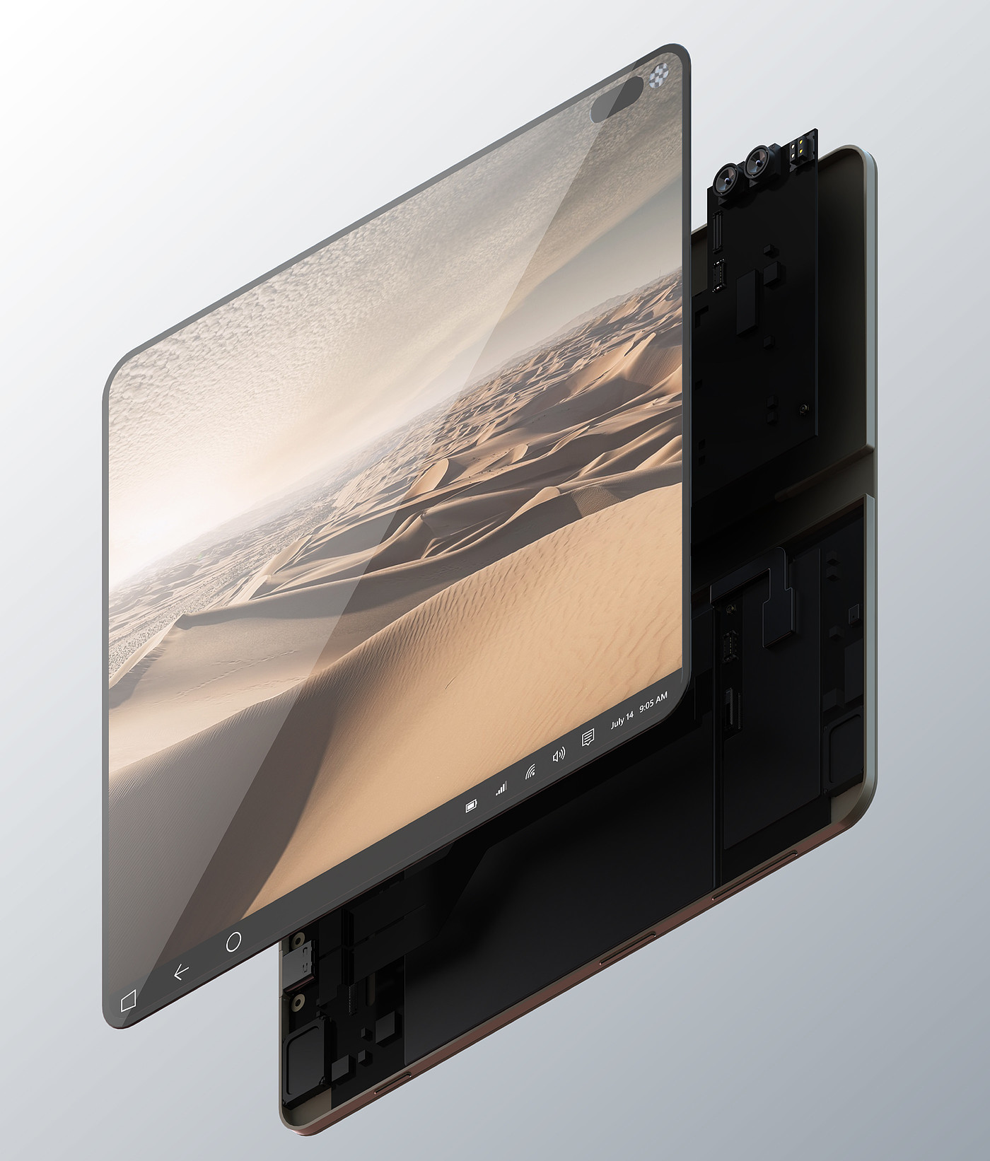 fold，surface，mobile phone，