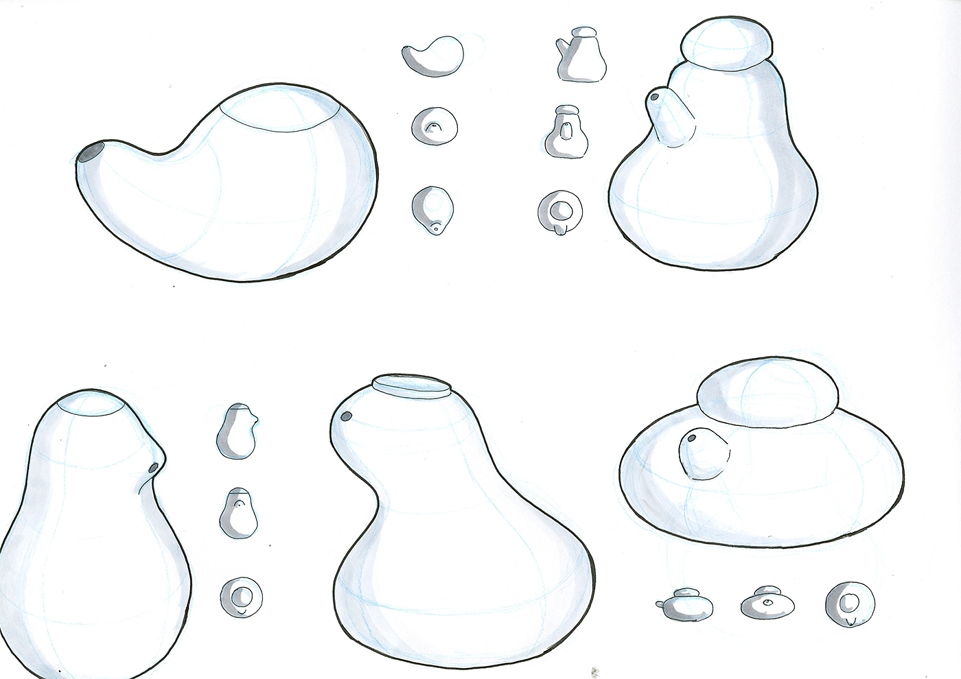 Bulbous，Soy sauce bottle，Jesslyn Sutisna，white，