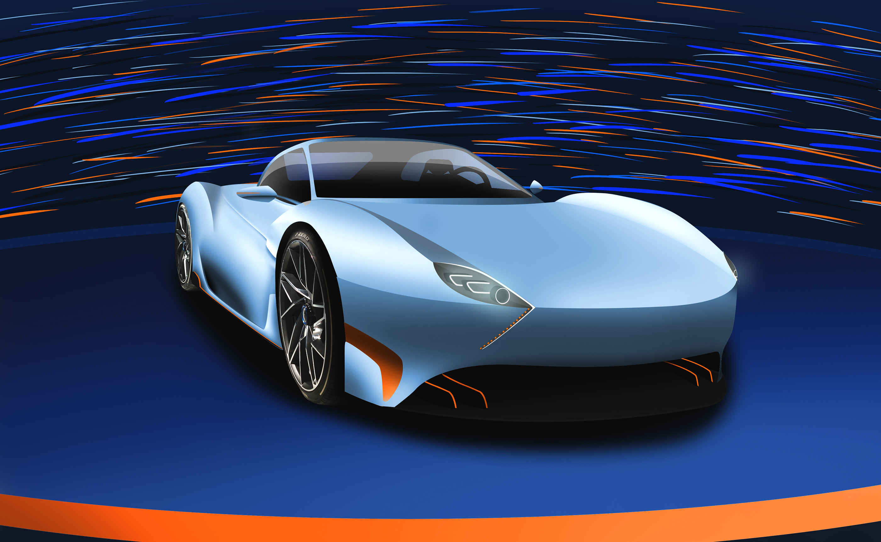 基于意大利超跑的流线型车身设计尝试 - 普象网