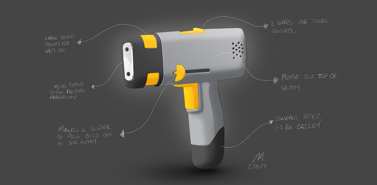 product design，industrial design，Easy to use，Electric drill，