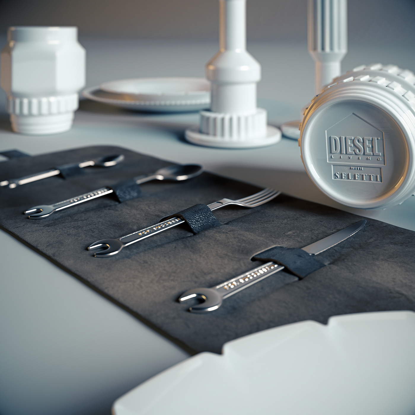 Diesel decor，white，tableware，