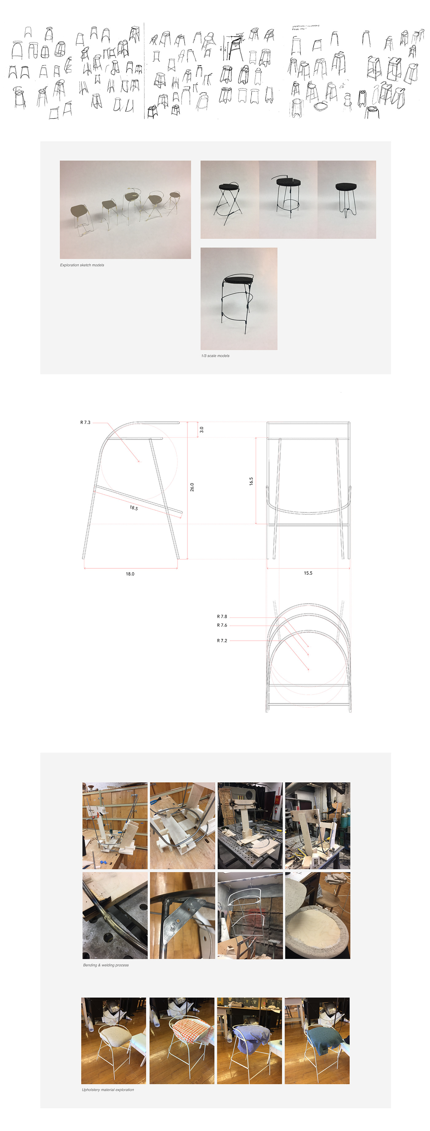 Arc Stool，Simplicity，white，chair，Jesslyn Sutisna，