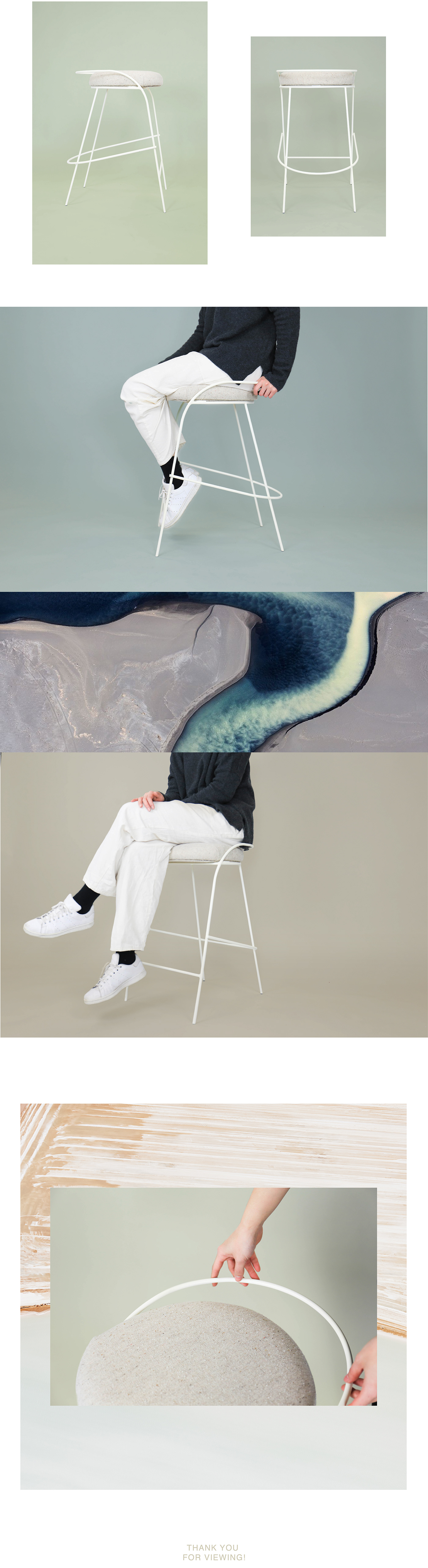 Arc Stool，Simplicity，white，chair，Jesslyn Sutisna，