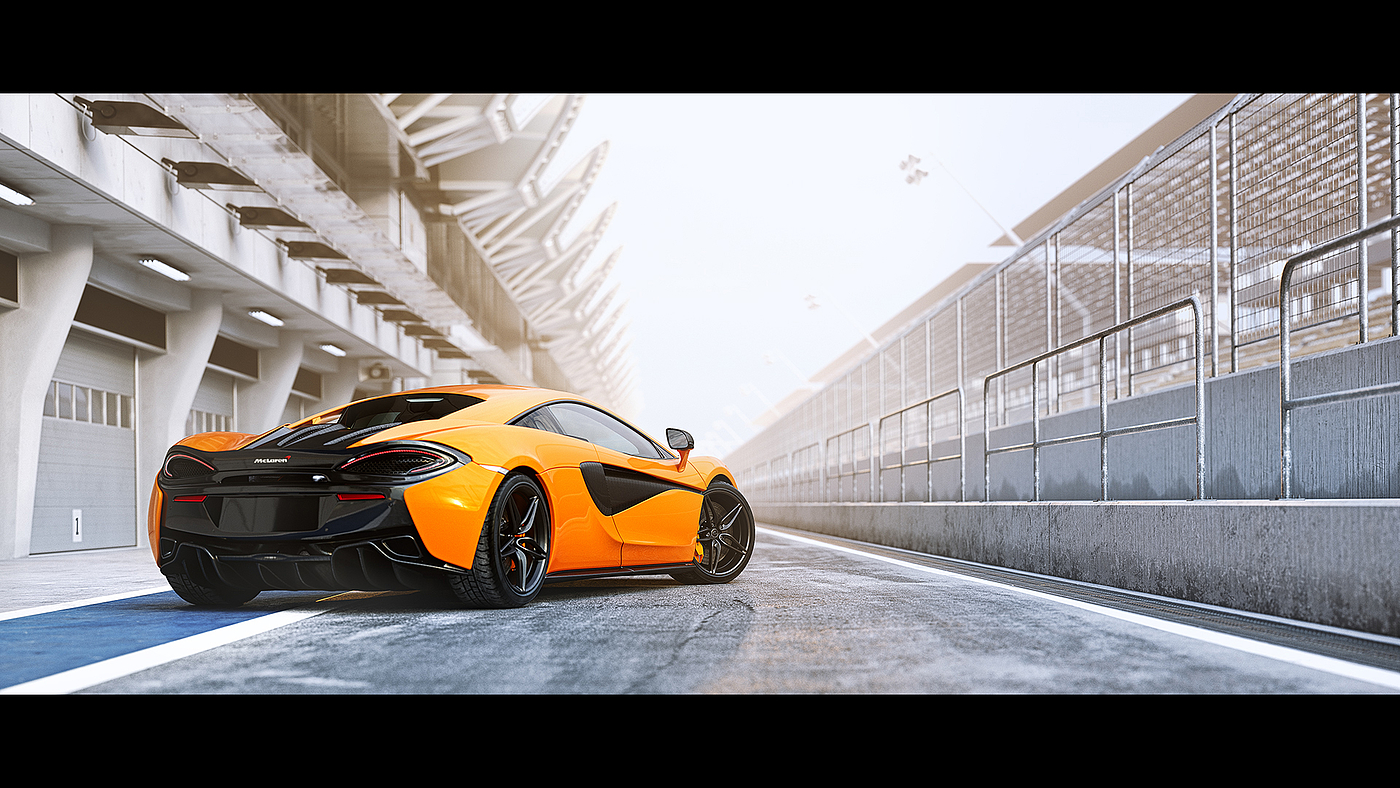 橙色，汽车设计，McLaren 570 S，