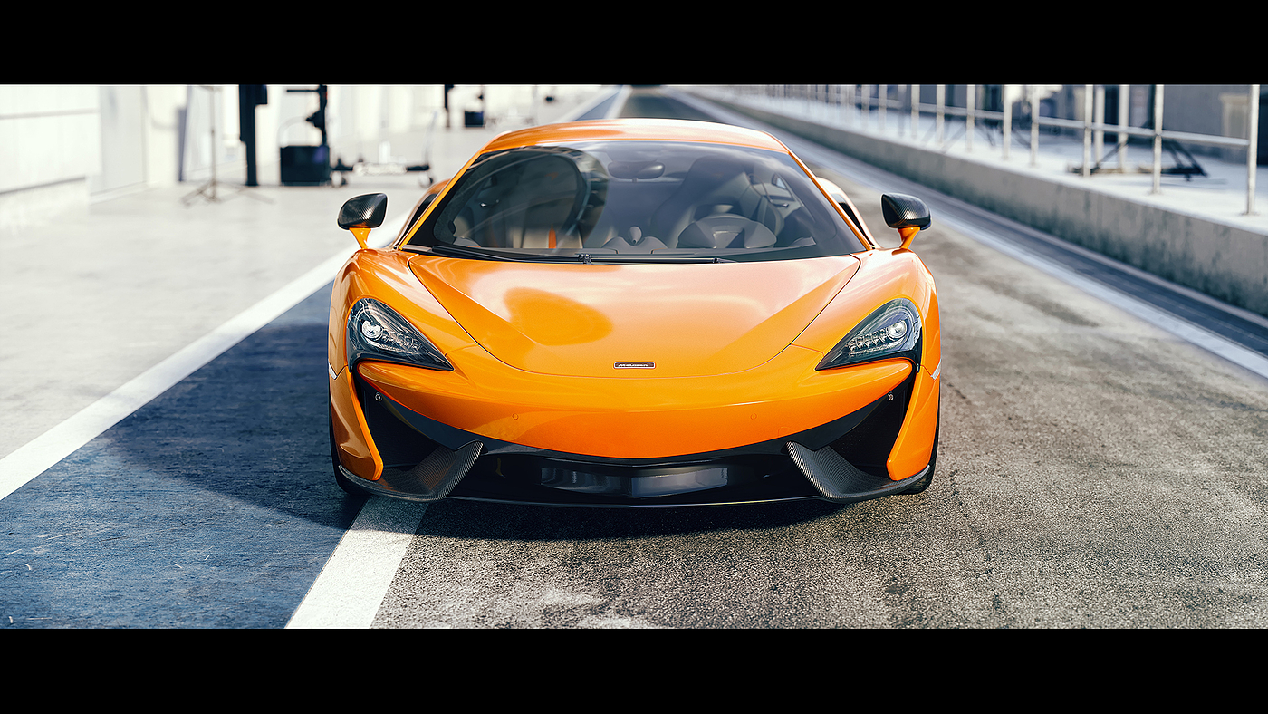 橙色，汽车设计，McLaren 570 S，