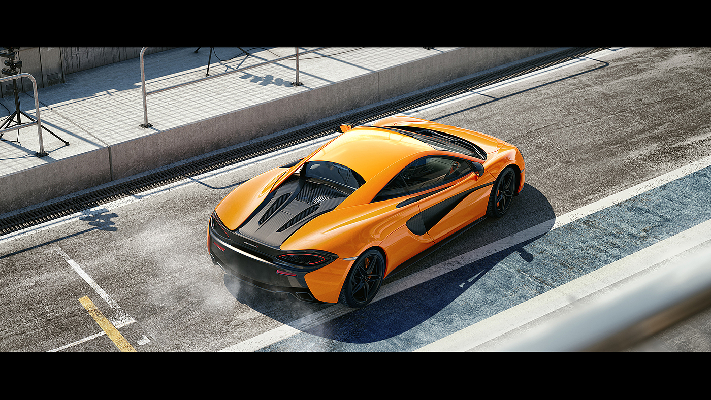 橙色，汽车设计，McLaren 570 S，