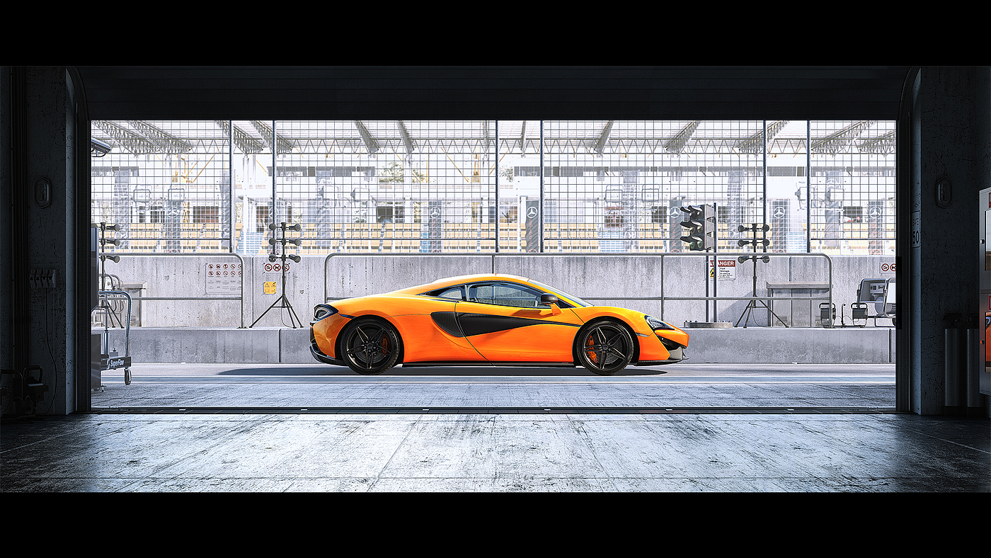 橙色，汽车设计，McLaren 570 S，