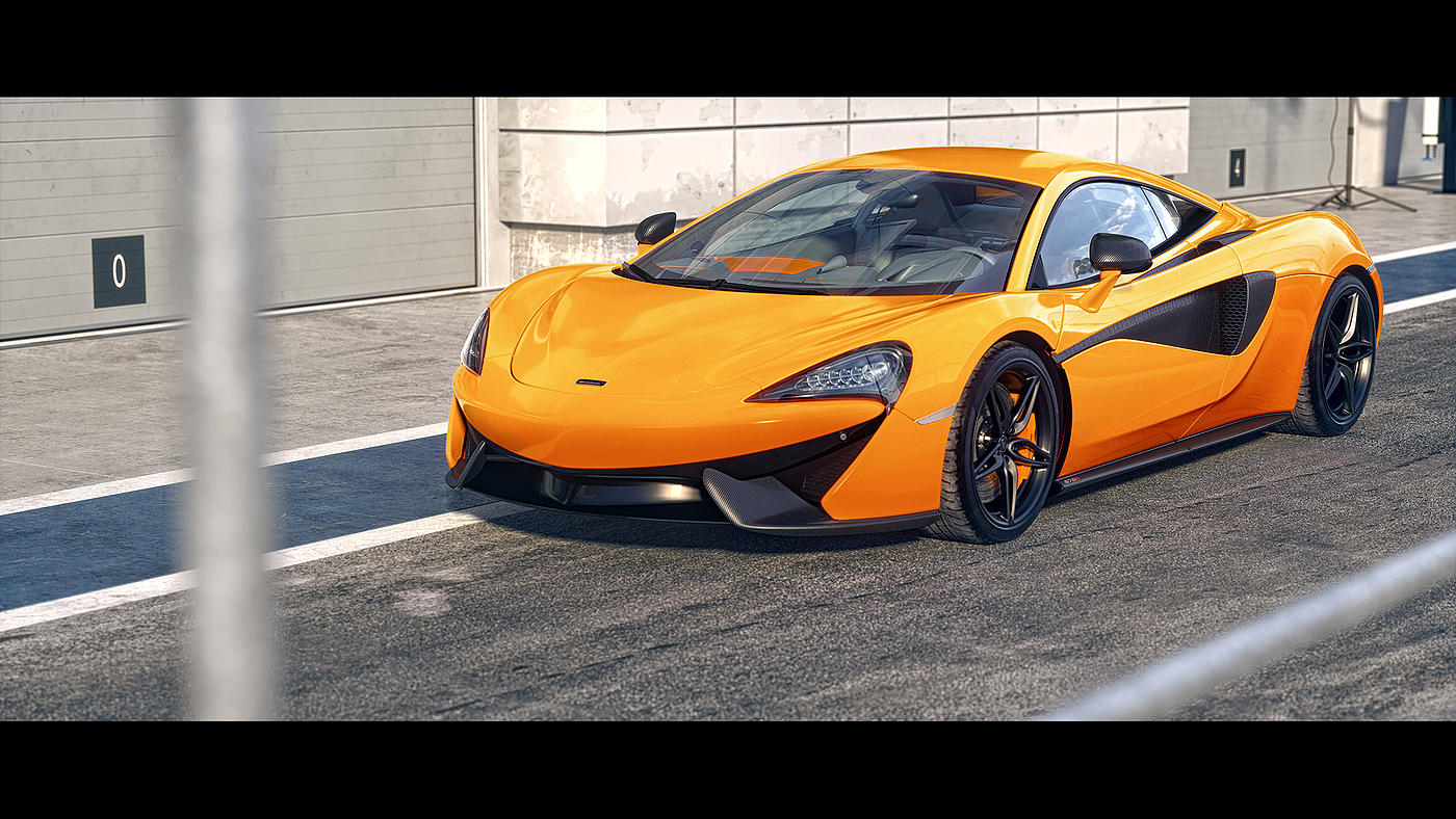 橙色，汽车设计，McLaren 570 S，