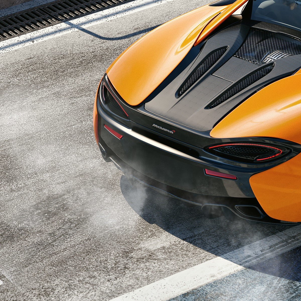 橙色，汽车设计，McLaren 570 S，