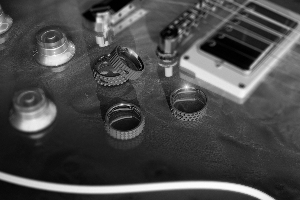 black，Metal，Ring，