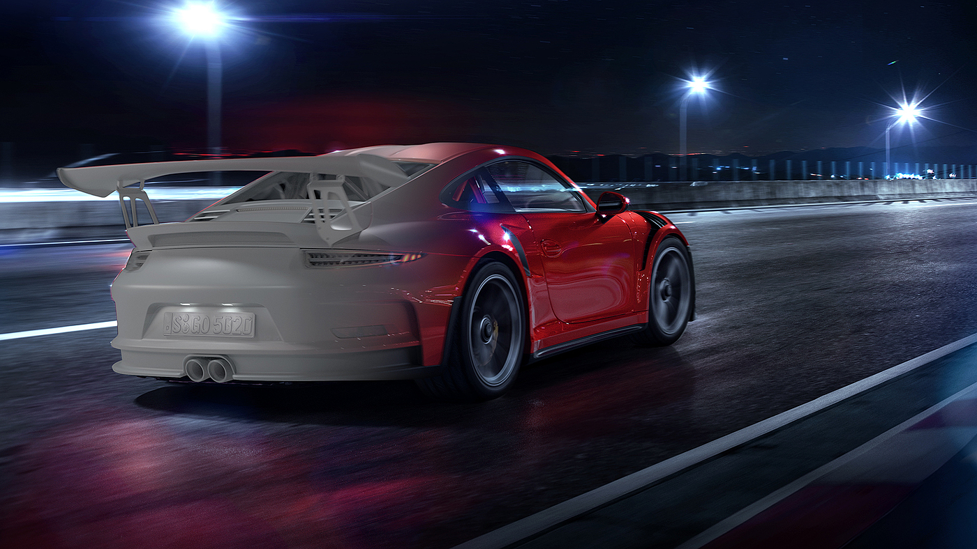 Render，gules，Automobile design，Porsche GT3，Porsche，