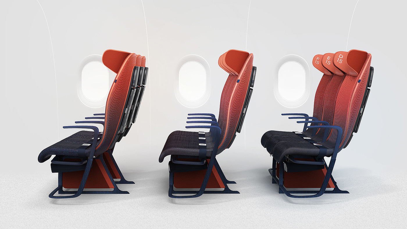 红色，飞机座椅，MOVE，