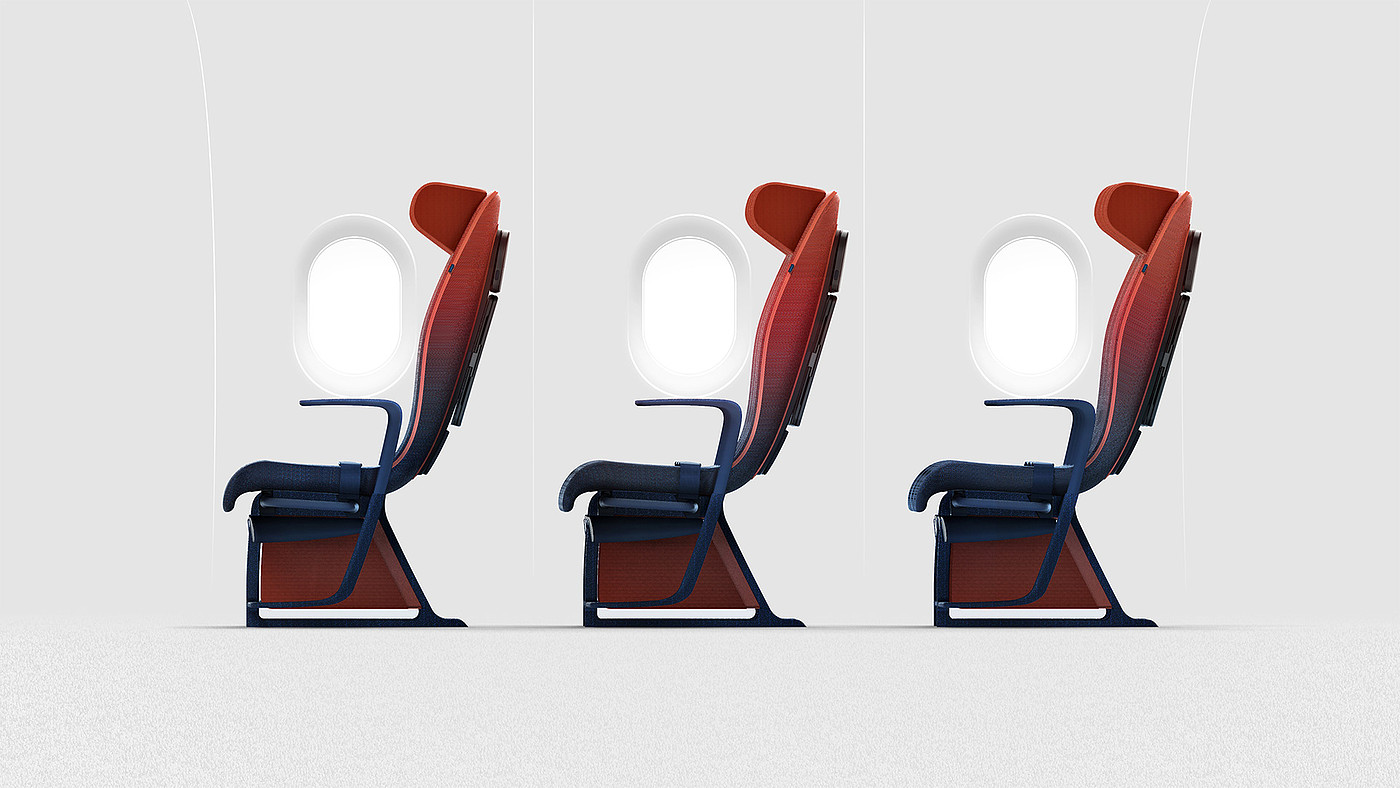红色，飞机座椅，MOVE，