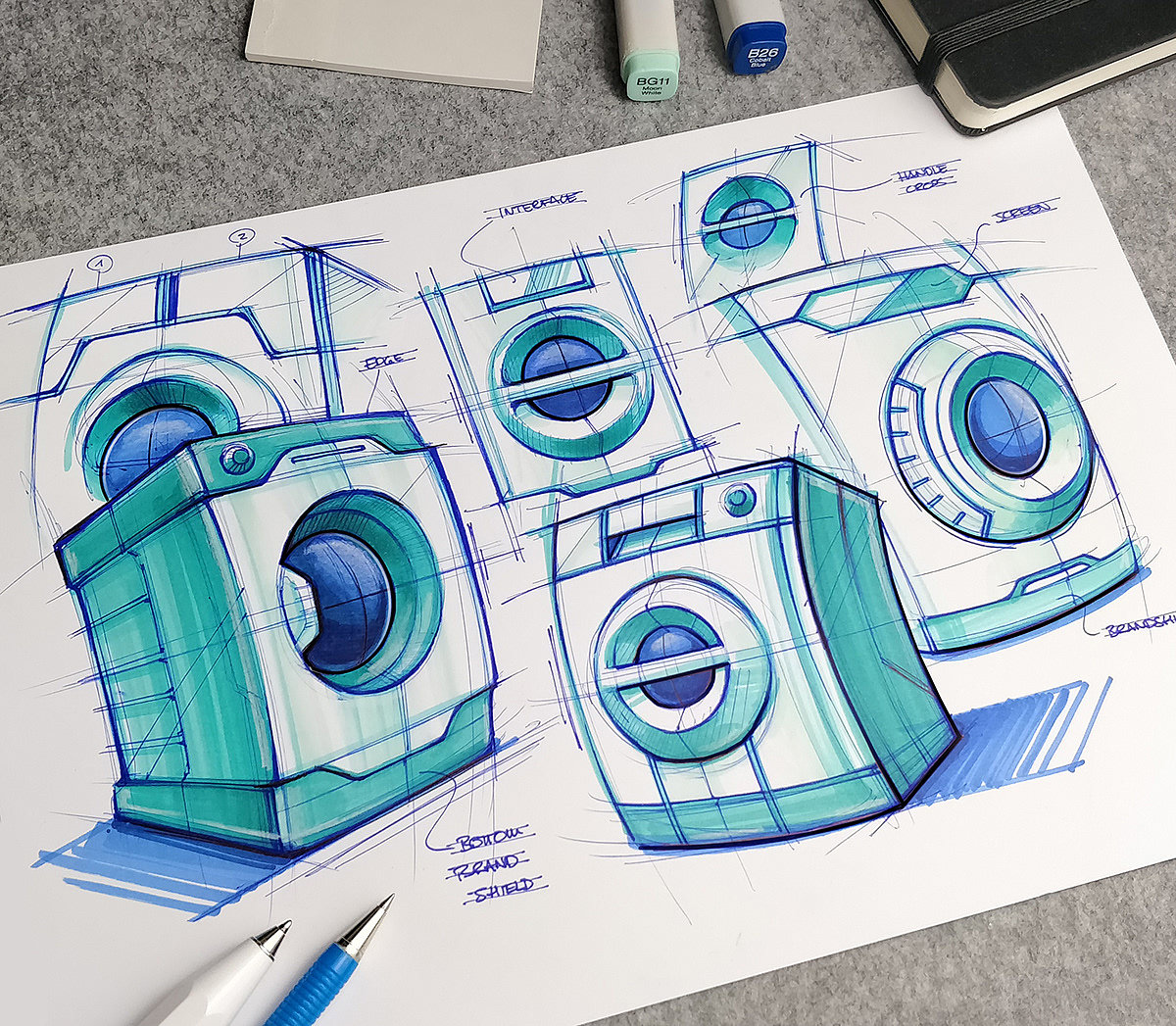 design sketch，industrial design，Hand drawn，
