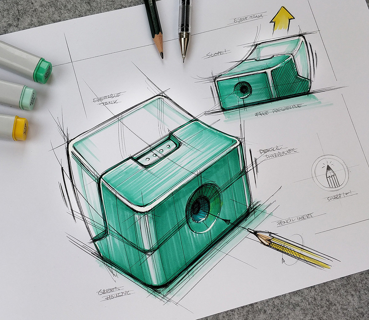 design sketch，industrial design，Hand drawn，