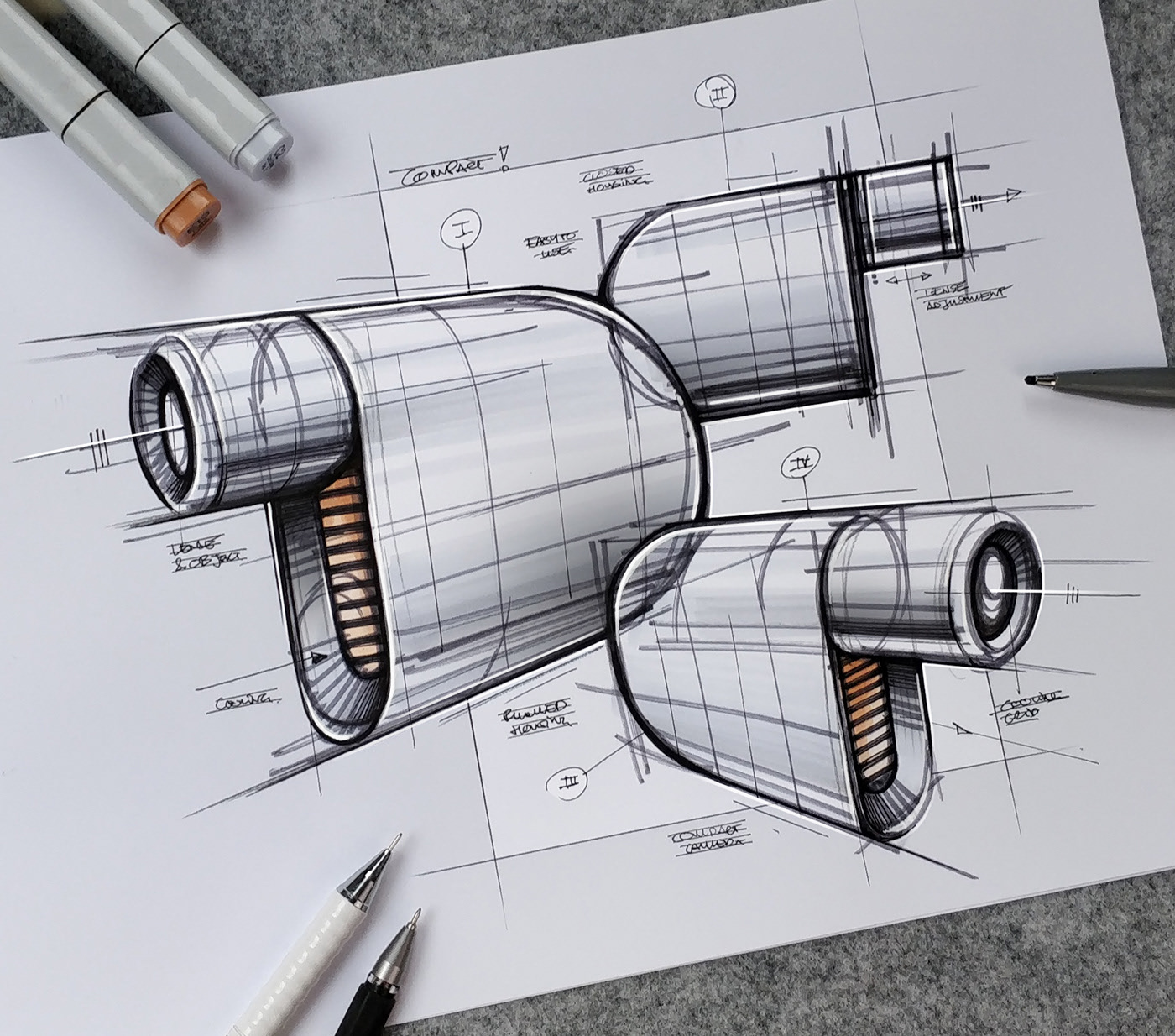Hand drawn，product design，industrial design，