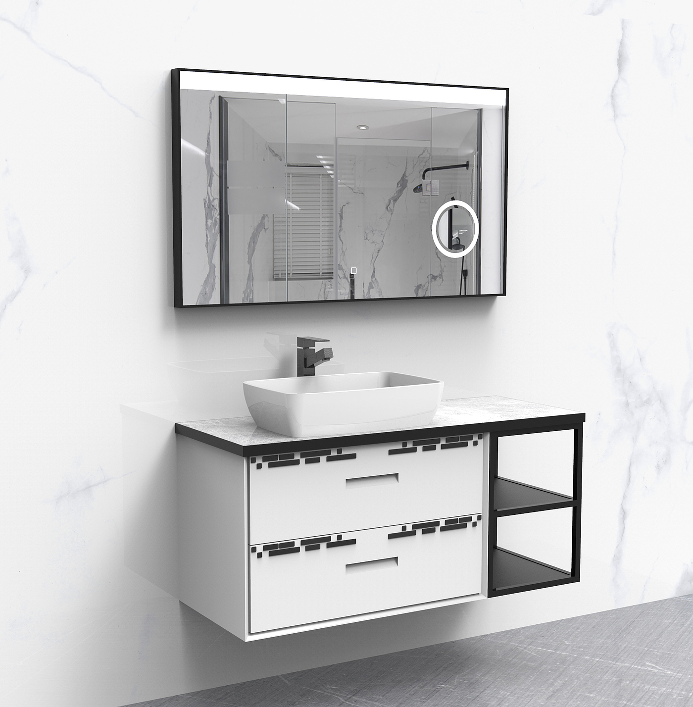 European wind and bathroom cabinet combination，