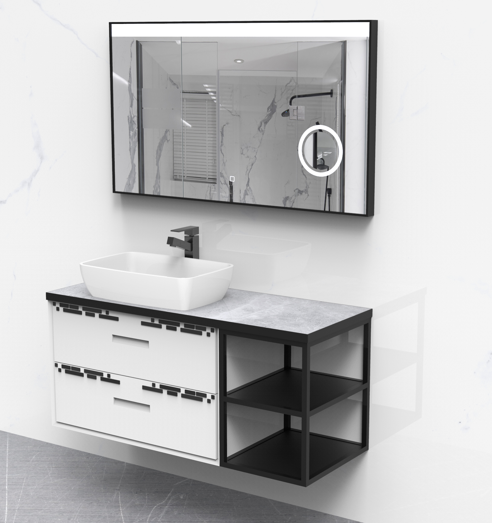 European wind and bathroom cabinet combination，