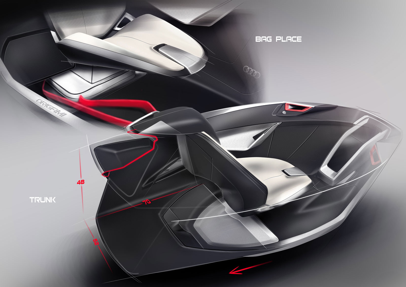 Hand drawn，design sketch，audi，automobile，Interior，vehicle，