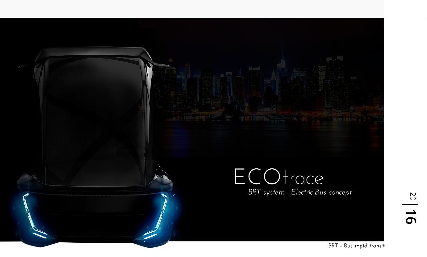 Electric bus，black，ECOtrace，