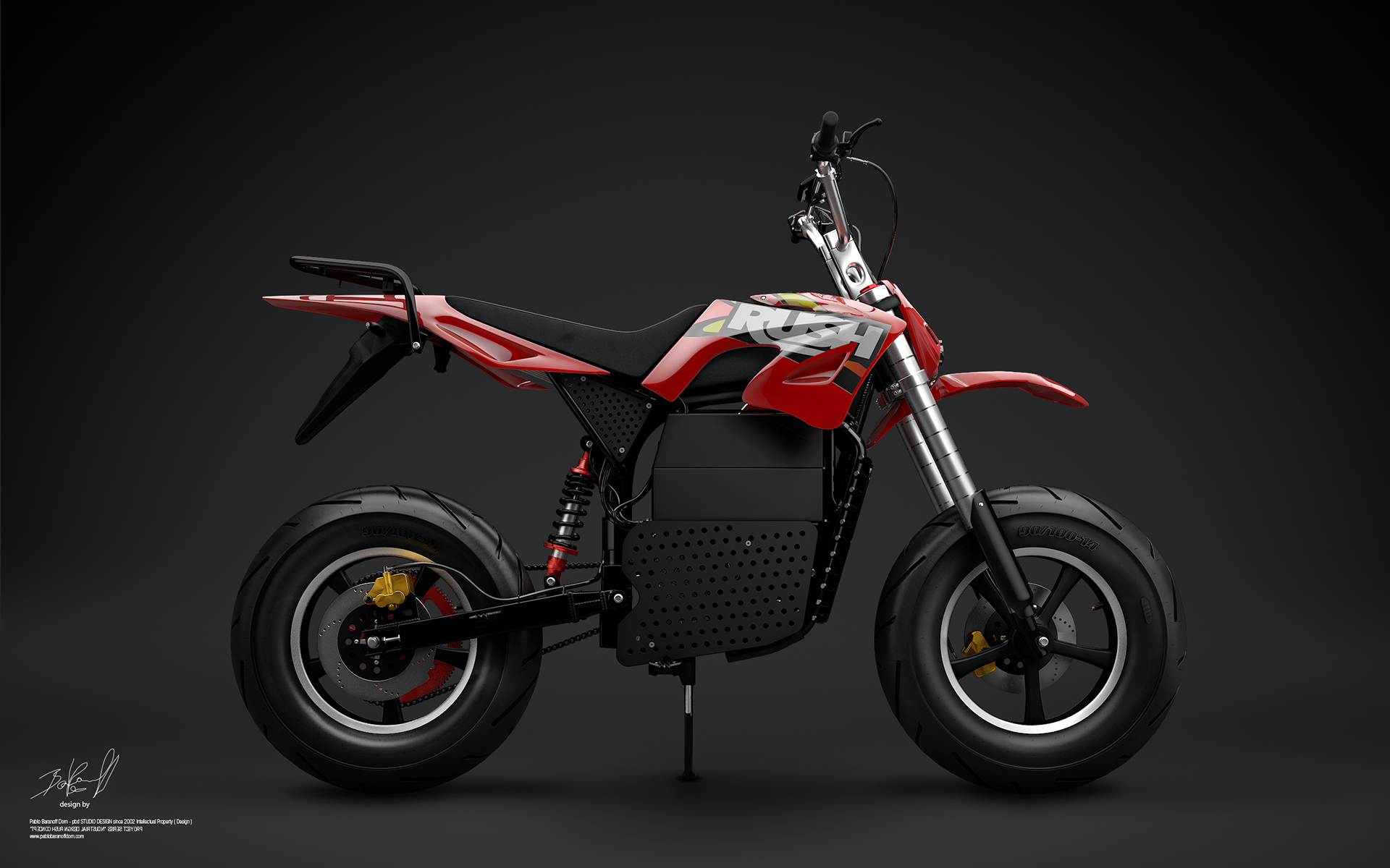 black，Motorcycle design，Rush，