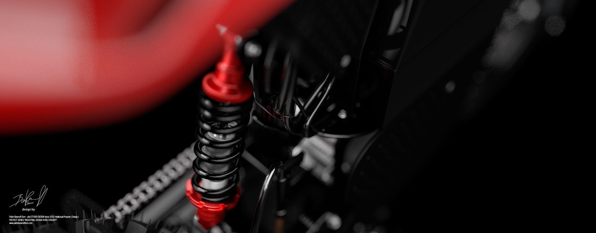 black，Motorcycle design，Rush，