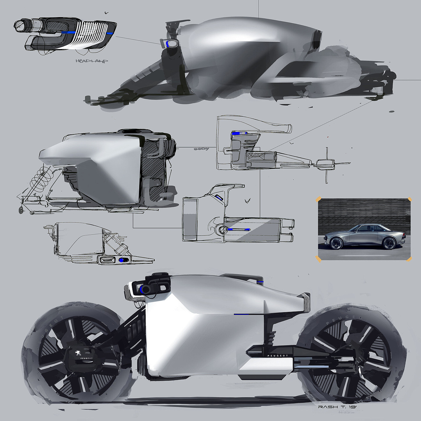 concept，motorcycle，design sketch，