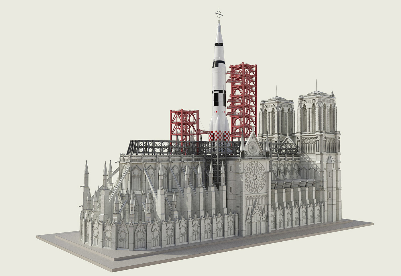 发射台，火箭，Sebastian Errazuriz，Notre-Dame Cathedral，巴黎圣母院，