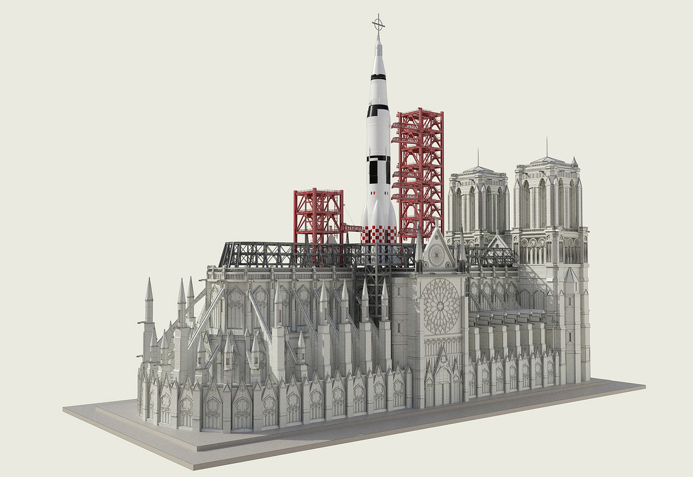 Launch pad，rocket，Sebastian Errazuriz，Cathedral of Notre Dame，Notre Dame de Paris，