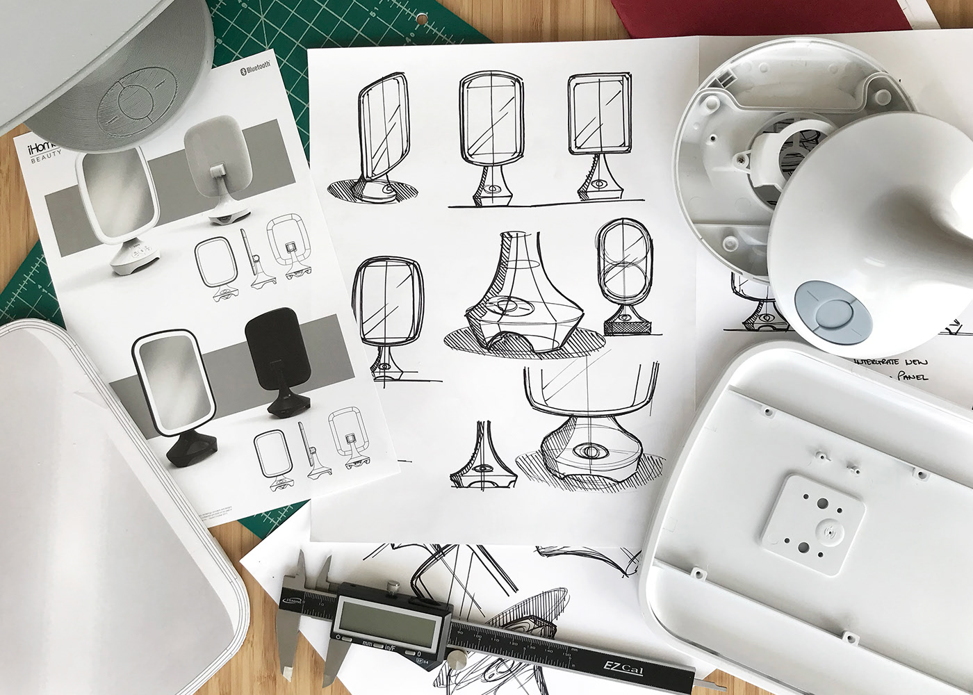 iHome Beauty，loudspeaker box，Bluetooth，Reflect II，Jacob Brosius，mirror，white，