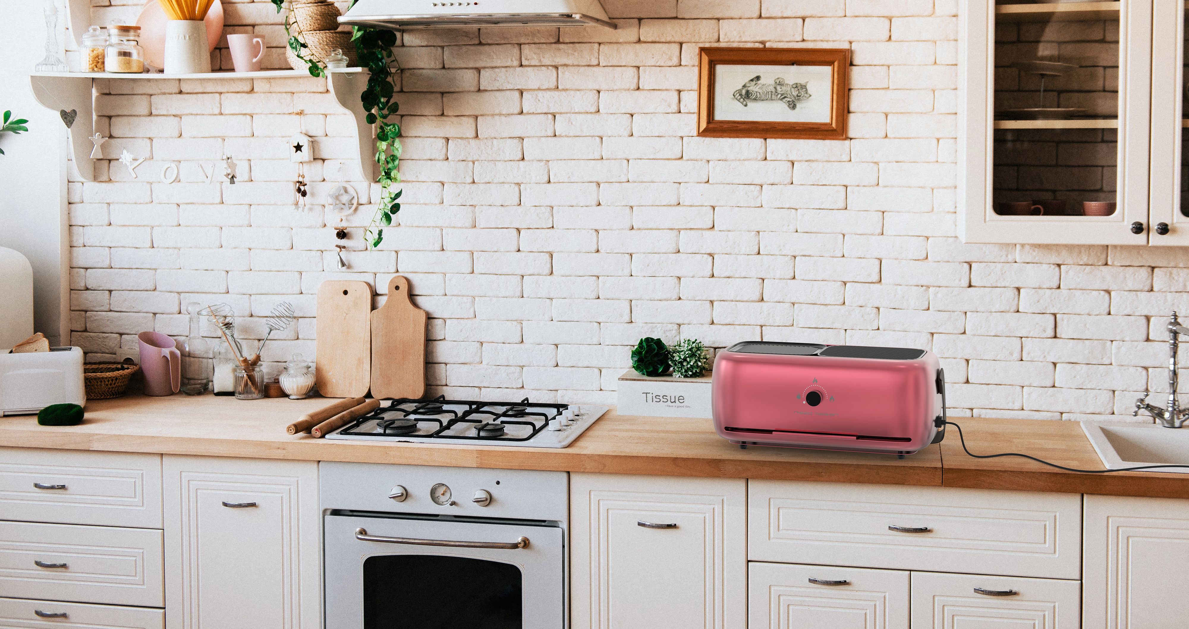 Barbecue oven, electronic barbecue, retro style, baking plate，