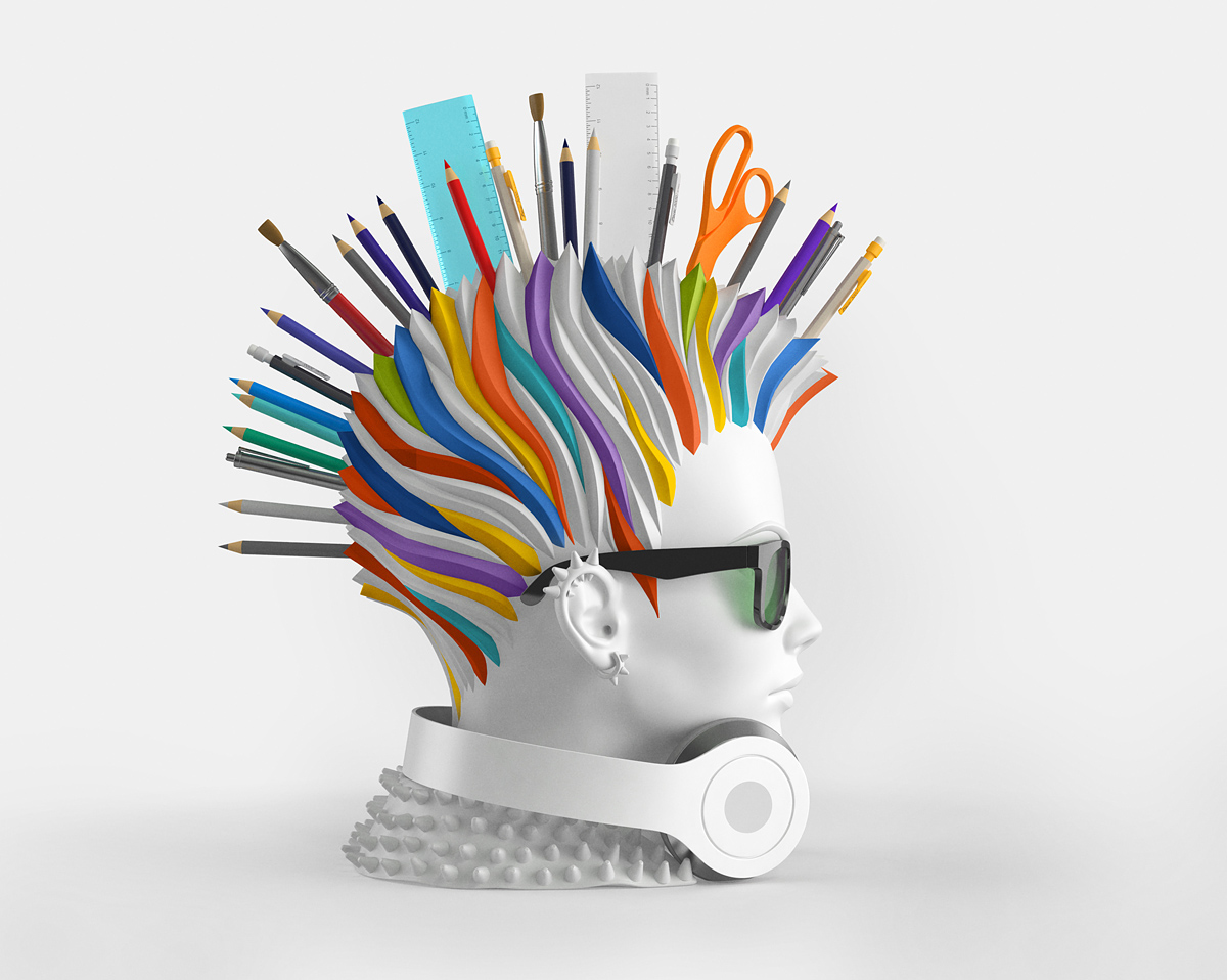 Punk，Receive，Igor Mitin，Punky Girl，Art，Punk head，Stationery，