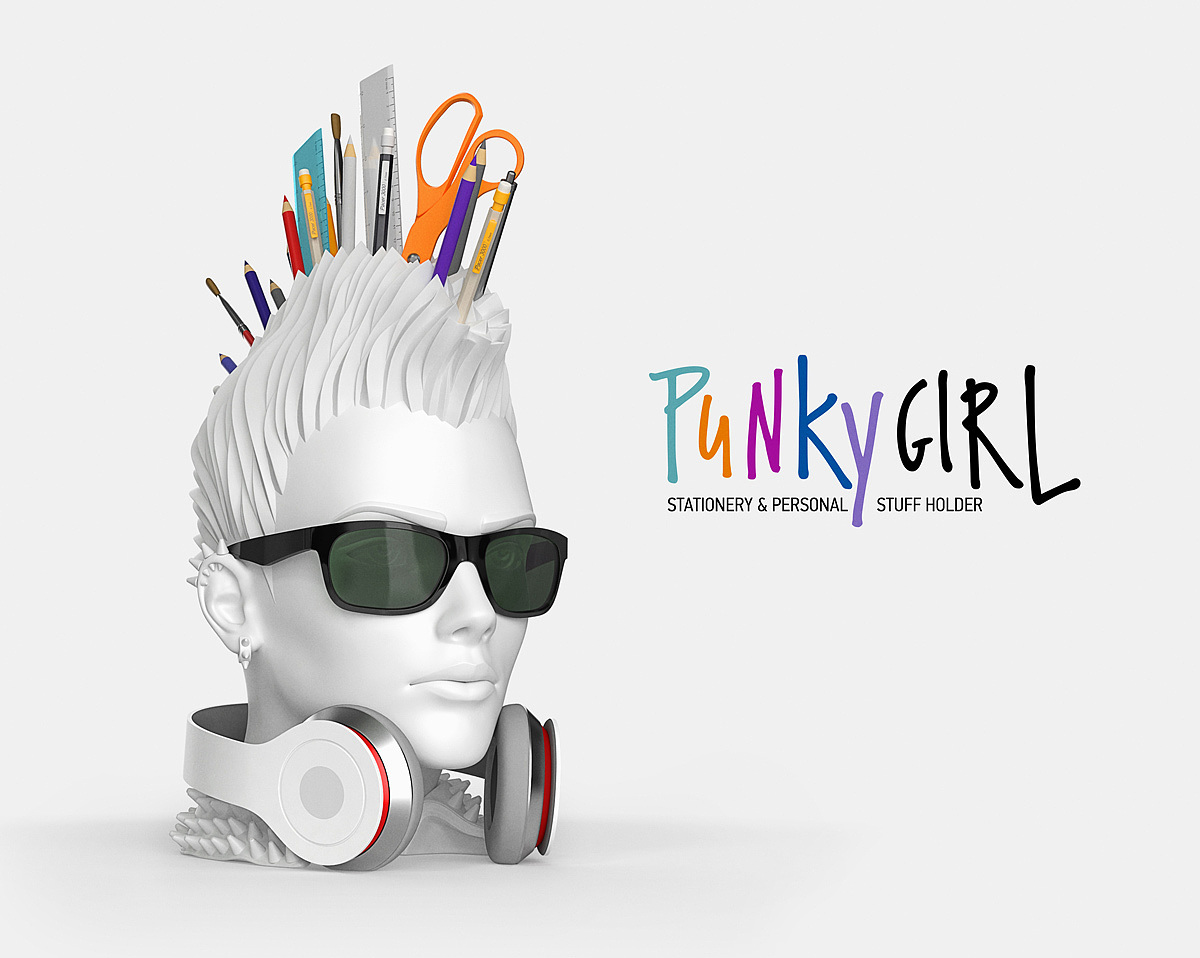 Punk，Receive，Igor Mitin，Punky Girl，Art，Punk head，Stationery，