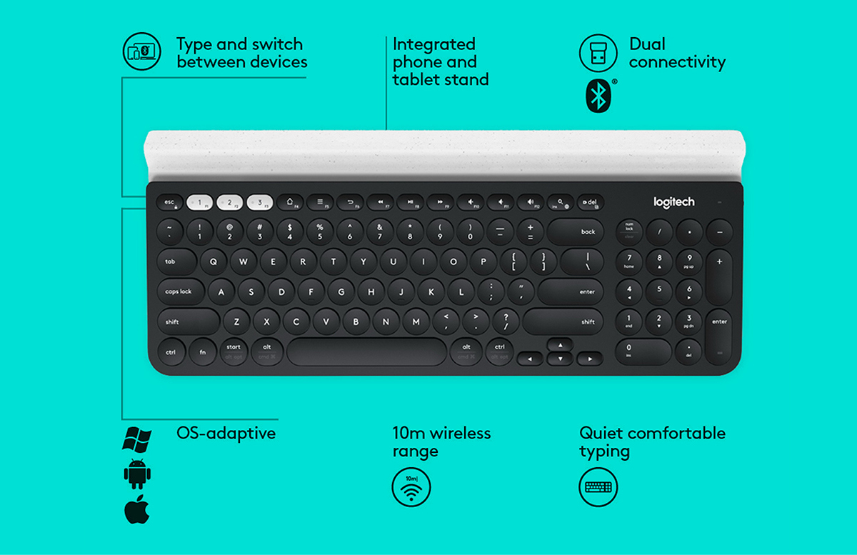 keyboard，wireless keyboard，Bluetooth Keyboard，Logitech，computer peripherals ，