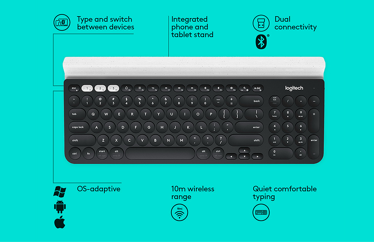 keyboard，wireless keyboard，Bluetooth Keyboard，Logitech，computer peripherals ，