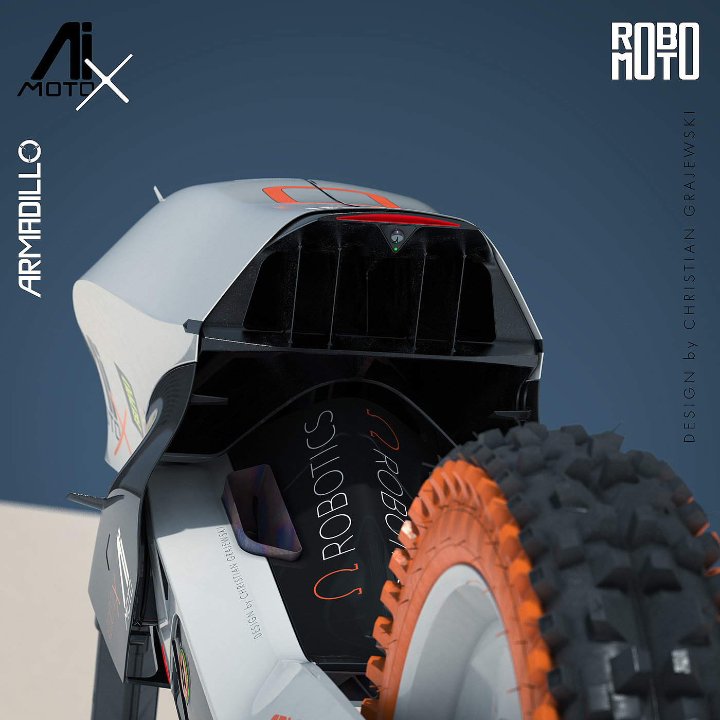 概念，摩托车，Christian Grajewski，犰狳，Robo Moto，