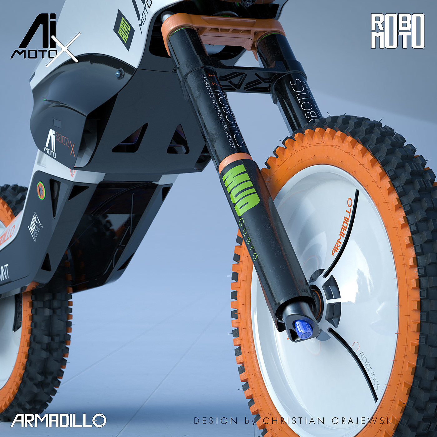 概念，摩托车，Christian Grajewski，犰狳，Robo Moto，