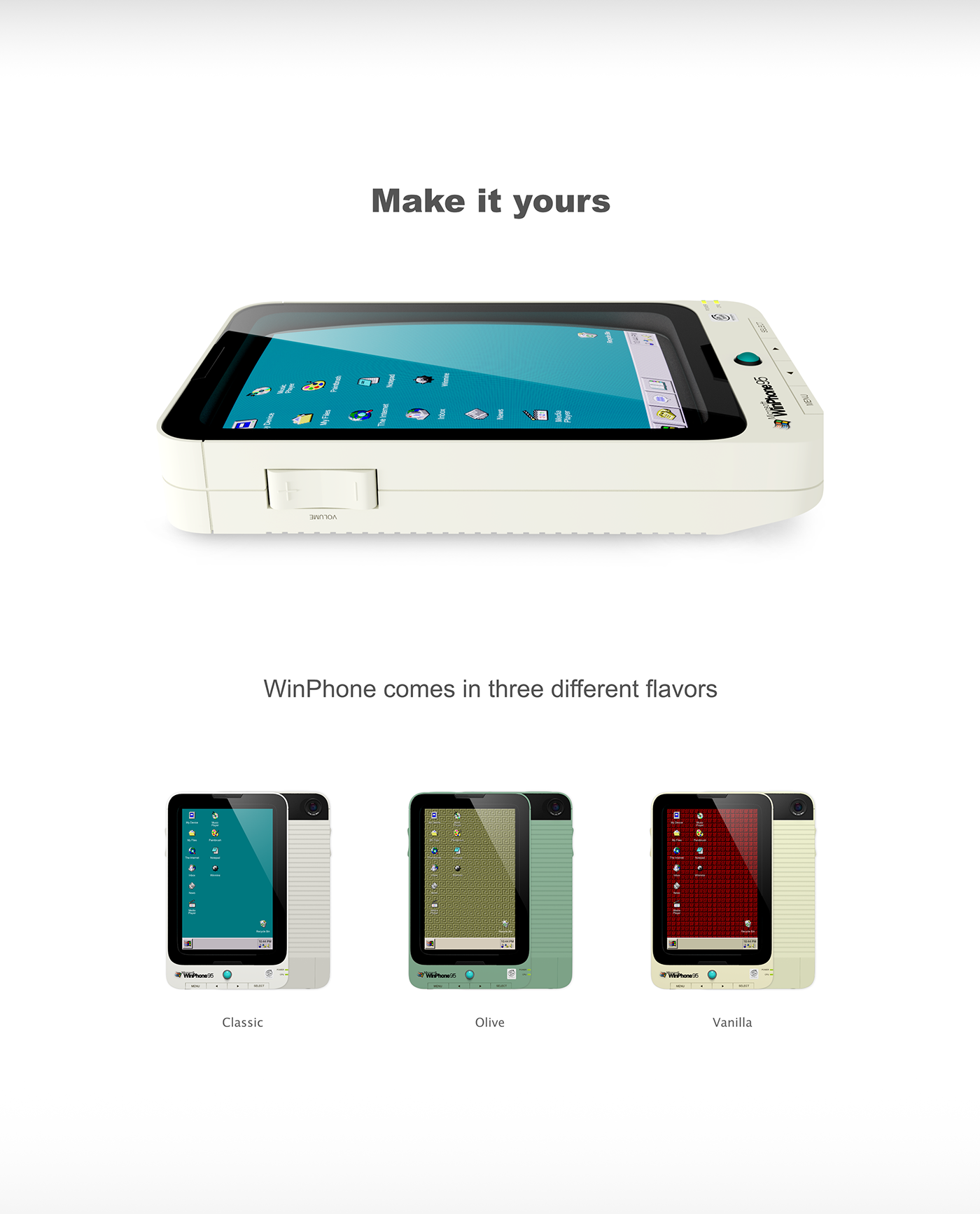 Microsoft，Henrique Perticarati，WinPhone 95，concept，mobile phone，