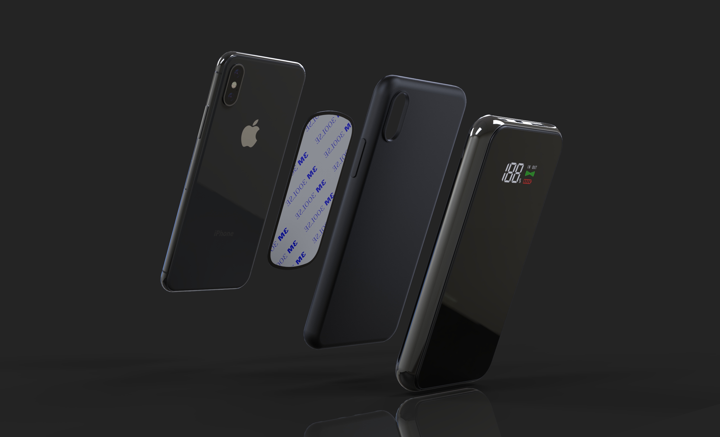 Magnetic attraction，portable source，wireless charger ，